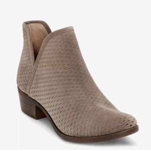 Lucky Brand BALEY Ankle Boots Booties Taupe Suede Size 9 M